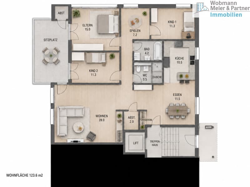 Grosszügige 4.5-Zimmer-Gartenwohnung mit Cheminée in Kindhausen (12)
