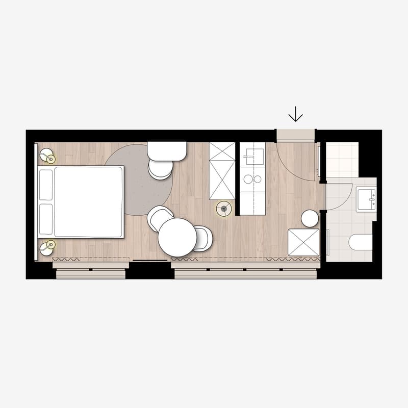 Studio Penthouse Apartment möbliert und neu renoviert in Zürich Oerlikon (7)