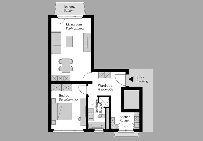 Furnished 1-bedroom Apartment in Zurich / Möbliertes 2-Zimmer Apartment in Zürich - Lindenstrasse (9)