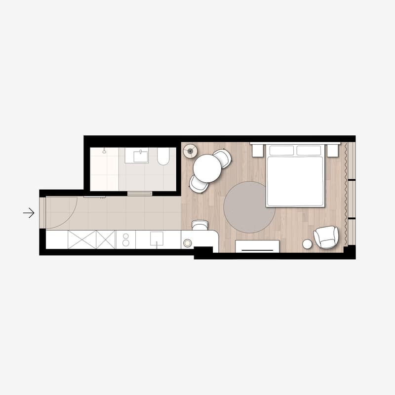 Studio Apartment Superior möbliert in Cham (Zug), Papieri-Areal (5)