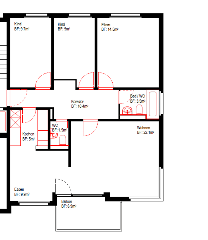Modern saniert (2022): Helle 4.5-Zimmer-Wohnung in Wittenbach (7)