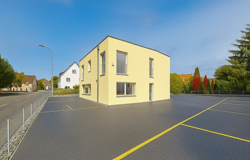 Seitenansicht des Gewerbehauses