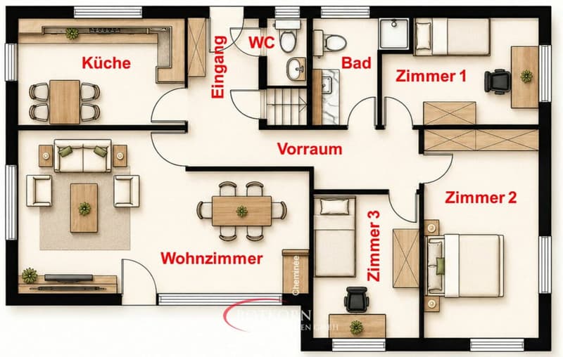 ERDGESCHOSS (PLAN DIENT LEDIGLICH DER VERANSCHAULICHUNG)