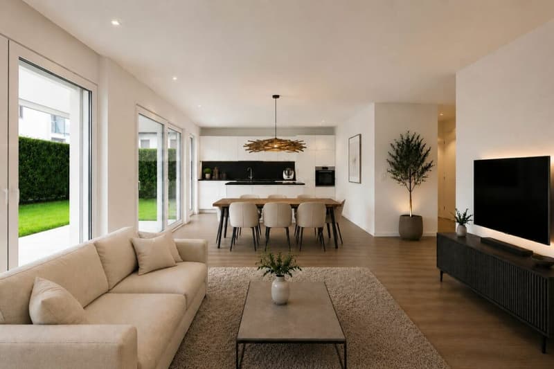 Wohnen wie in einem Einfamilienhaus - Schöne 5.5-Zimmer Maisonette Wohnung mit Gartensitzplatz und Balkon in Fahrwangen am Hallwilersee (5)