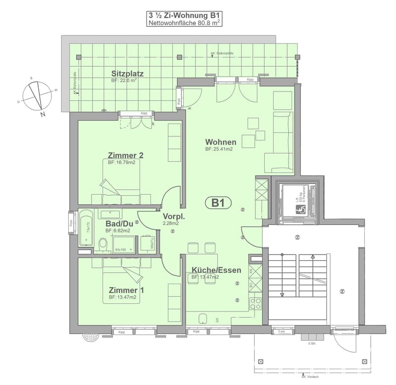 Grosszügige 3 ½-Zimmerwohnung in Oberhasli mit Sitzplatz (7)