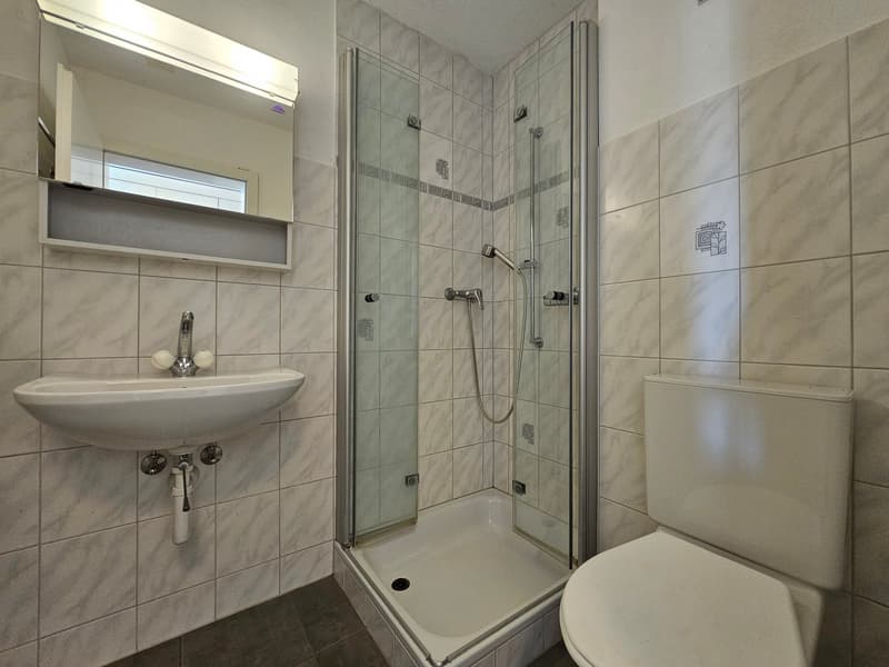 Separates WC mit Dusche und Lavabo