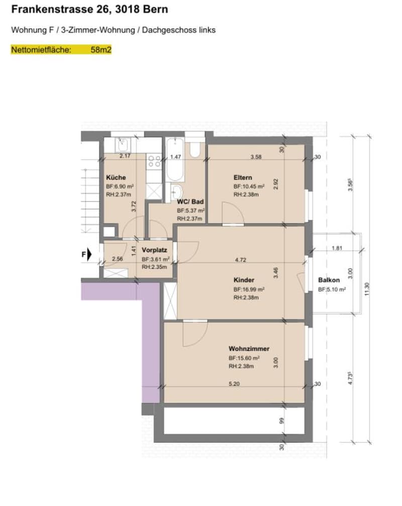 Attraktive 3-Zimmerwohnung mit Balkon in Bern-Bümpliz (8)