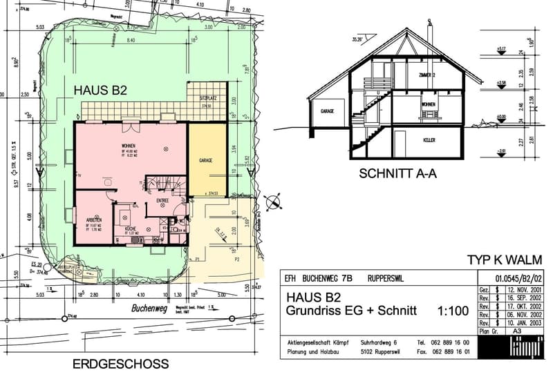 Grundriss EG und Schnitt