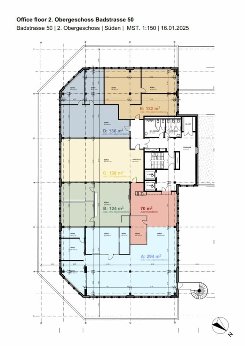 Grundrissplan Office Floor 2. OG