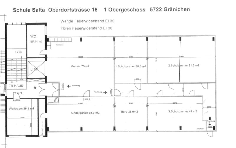 Living room, kitchen, 3 bedrooms, 2 bathrooms, utility room, office, kindergarten, workshop, balcony, stairwell, lift shaft, staircase