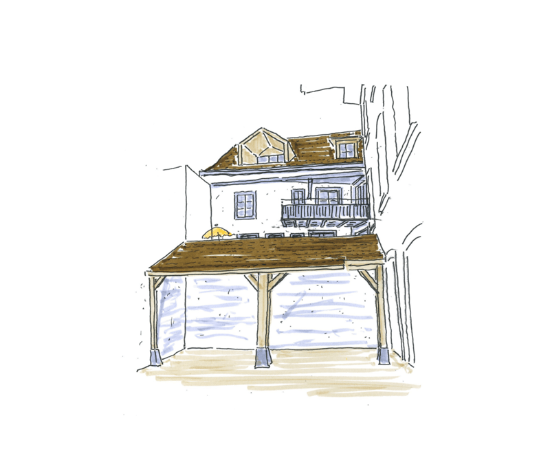raised ground floor, carport, balcony