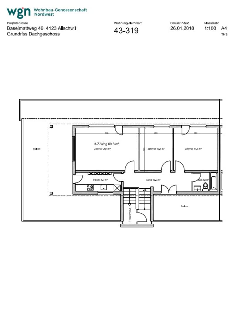 Grundrissplan Baselmattweg