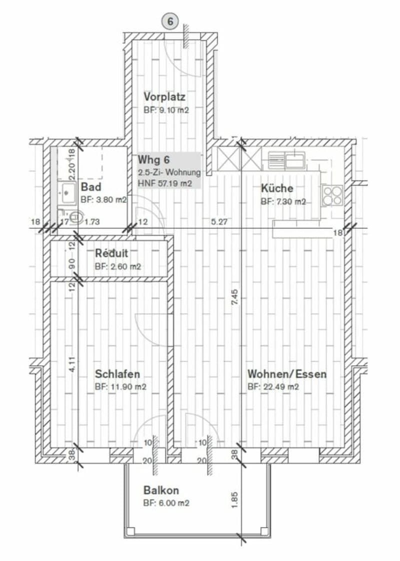 Teilsanierte 2½-Zimmerwohnung für Personen ab 60 Jahren (8)