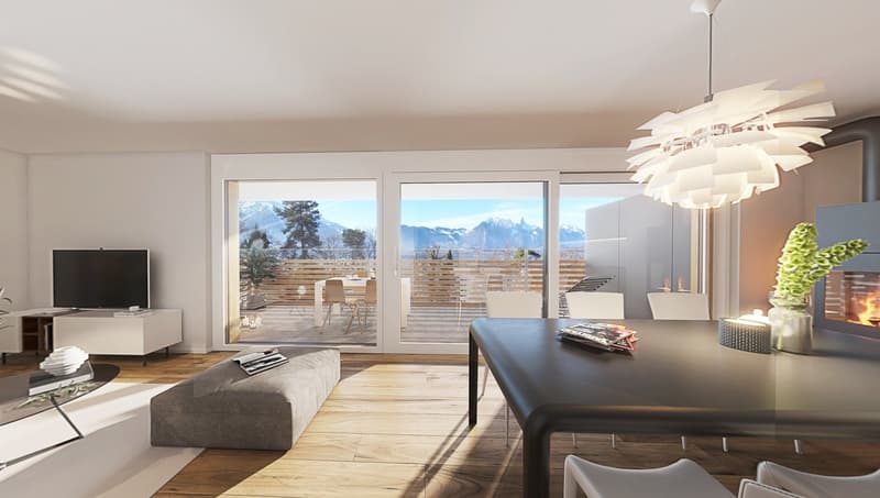 Neubau 4.5 Zimmer-Wohnung 2. OG in Gunten (1)