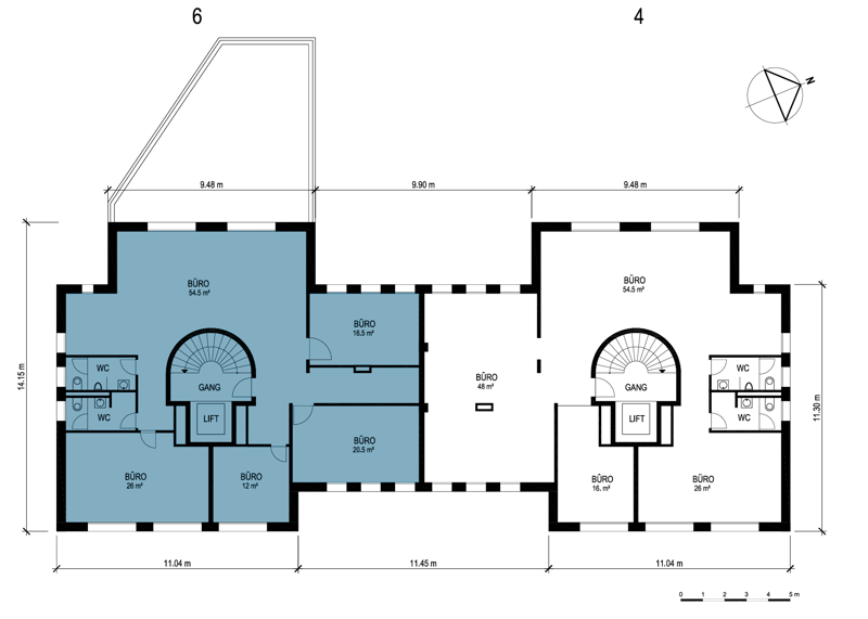 Grundrissplan Büro 1. OG
