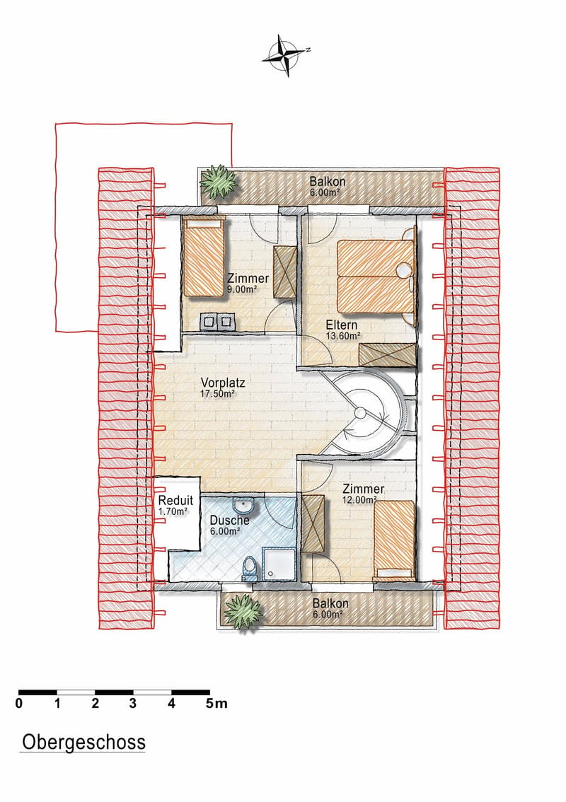 Entrance hall, room, bathroom, shower, living room, parents room, balcony