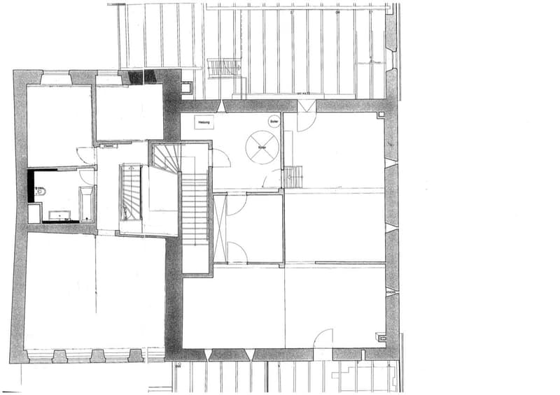 Living room, kitchen, bathroom, 2 bedrooms, balcony, staircase, raised ground floor