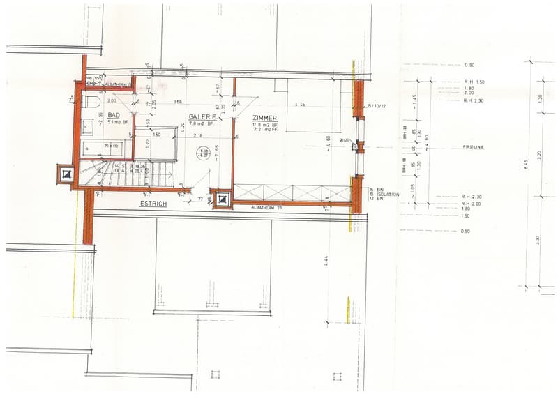 Living room, gallery, bedroom, balcony