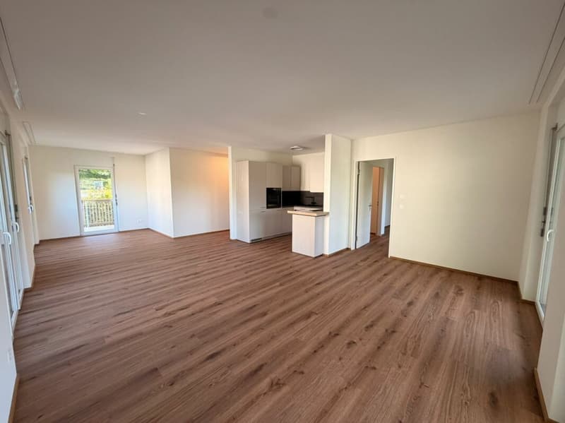 Wohnzimmer mit offener Küche