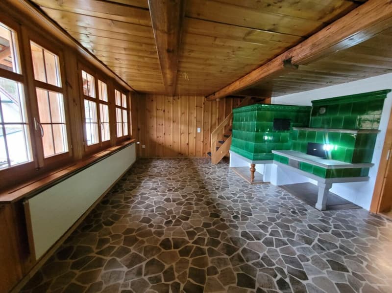 Wohnzimmer mit Cheminée