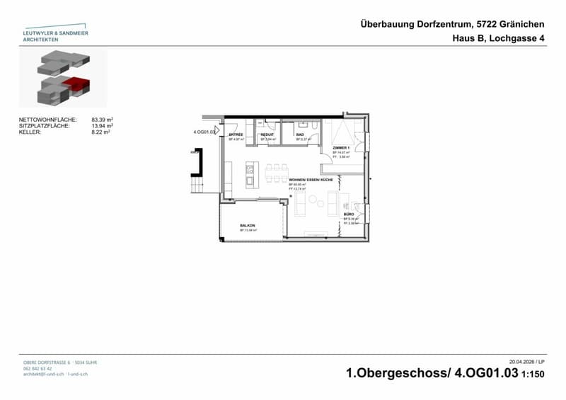 Haus B 1. OG 2 1/2 Zimmer