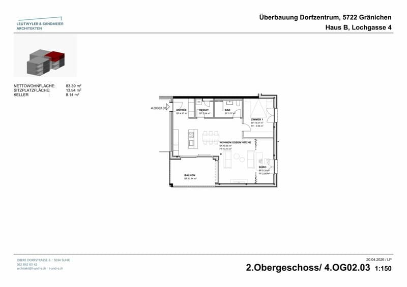 Haus B 2. OG 2 1/2 Zimmer