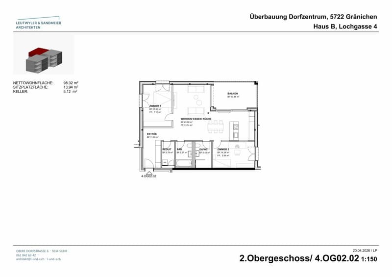 Haus B 2. OG 3 1/2 Zimmer