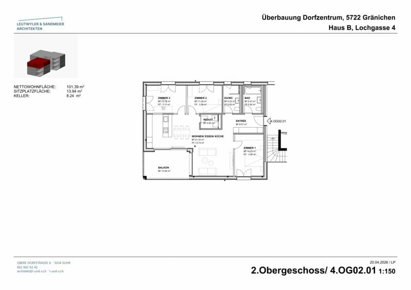 Haus B 2. OG 4 1/2 Zimmer