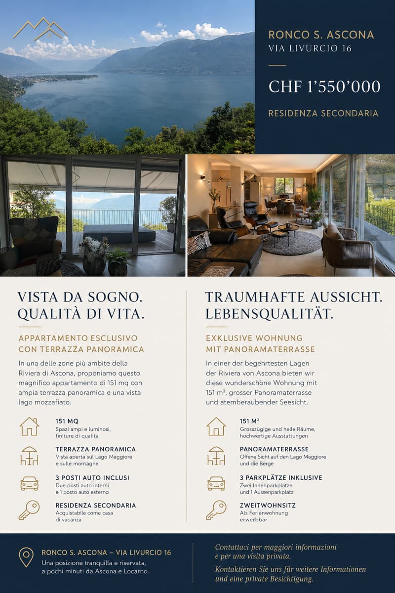Esclusivo Loft di 3.5 locali con Vista Panoramica a Ronco sopra Ascona (3)