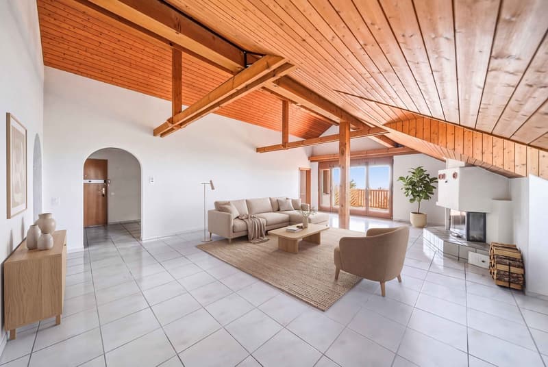 WOHNCHARME MIT WEITBLICK - 4.5 ZIMMER DACHWOHNUNG IN OBERWIL-LIELI (1)