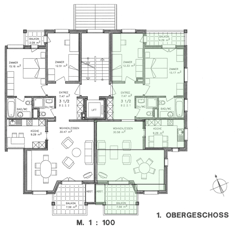 Wohnung links (weisser Hintergrund)