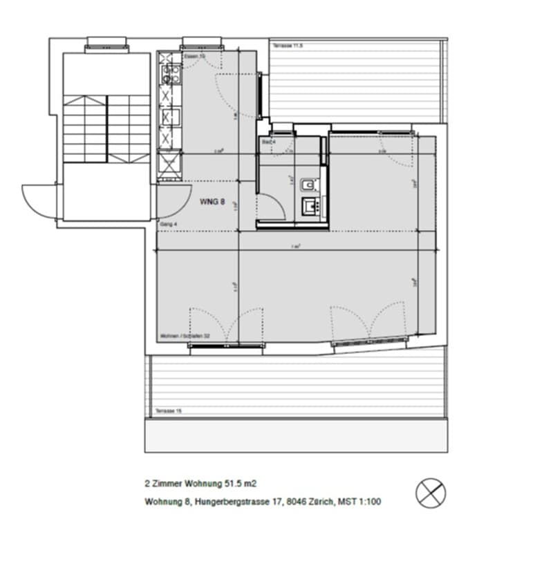 Erstbezug von neu erstellter 1.0-Zimmer-Attikawohnung mit 1 Terrassen (2)