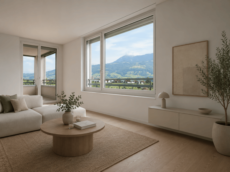 Wohnraum mit Blick zur Rigi