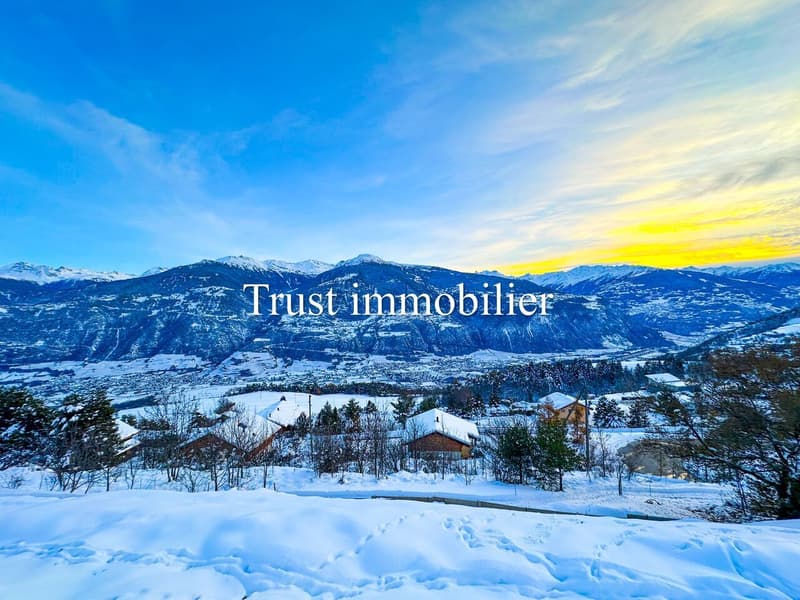 6000.Vue panoramique / Projet Chalet à vendre à Sergnou /Crans-Montana (2)