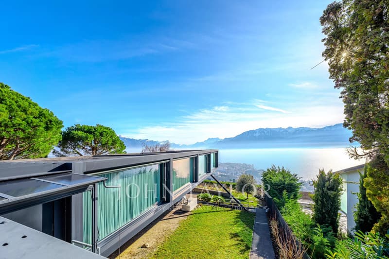Villa d'architecte avec panorama lac & Alpes (12)