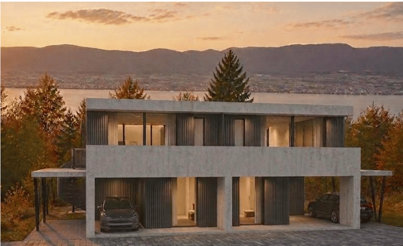 Villa mitoyenne neuve de haut standing – Châbles (FR) Vue sur le lac de Neuchâtel (1)