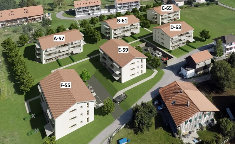Bel appartement à Farvagny, 2.5pces avec grand balcon (5)