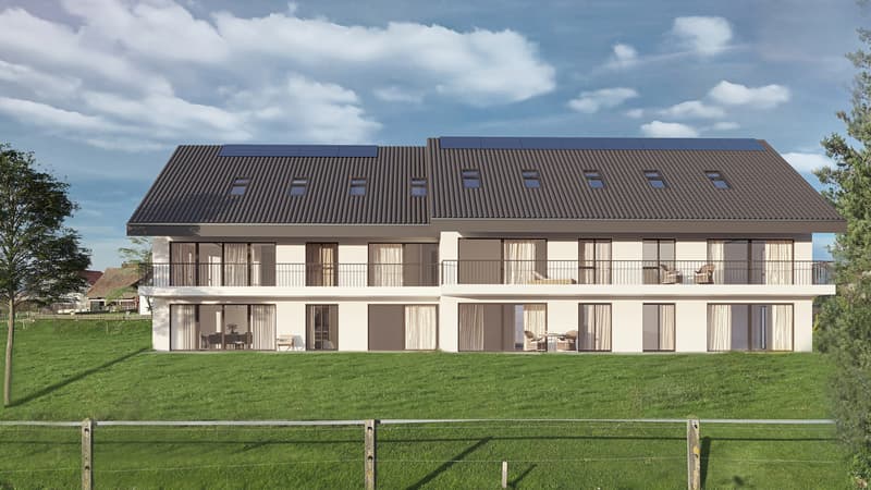 Estavayer / Frasses Dernier rez-jardin de 4,5 pces Terrain de 320 m2 (6)