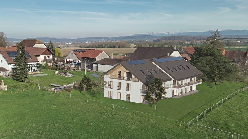 Estavayer / Frasses Dernier rez-jardin de 4,5 pces Terrain de 320 m2 (1)