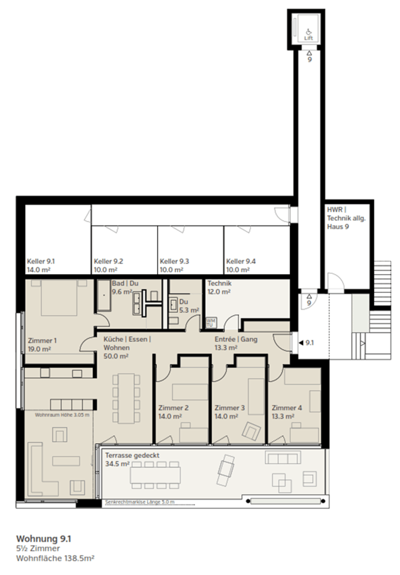 Exklusive 5.5-Zimmer-Terrassenwohnungen mit Weitblick in Oberrohrdorf (7)