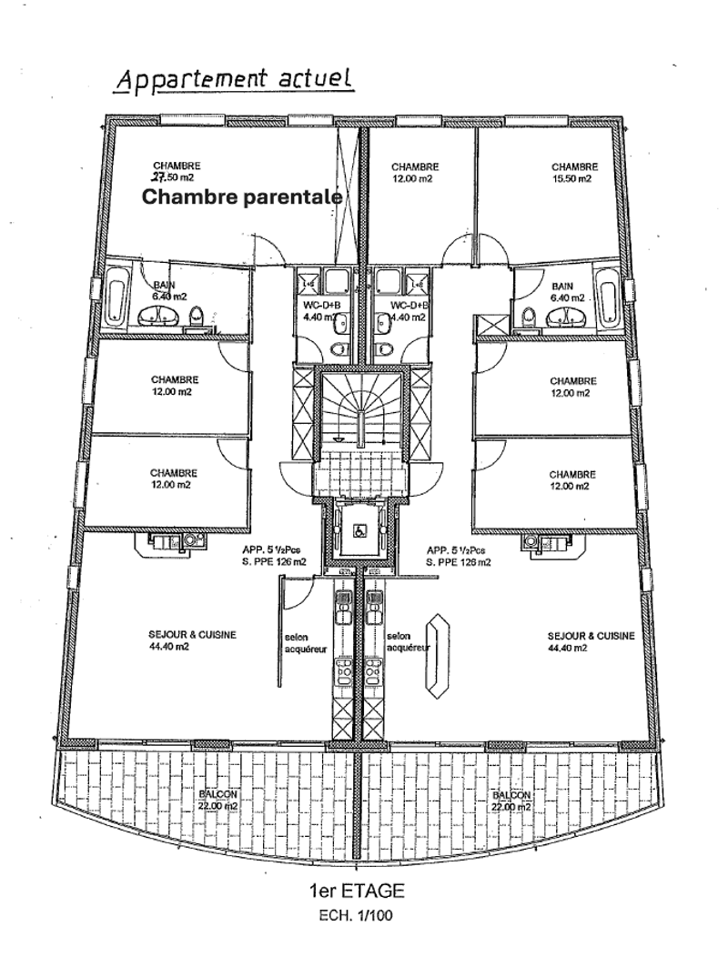 6 bedrooms, 2 bathrooms, living room, kitchen, balconies