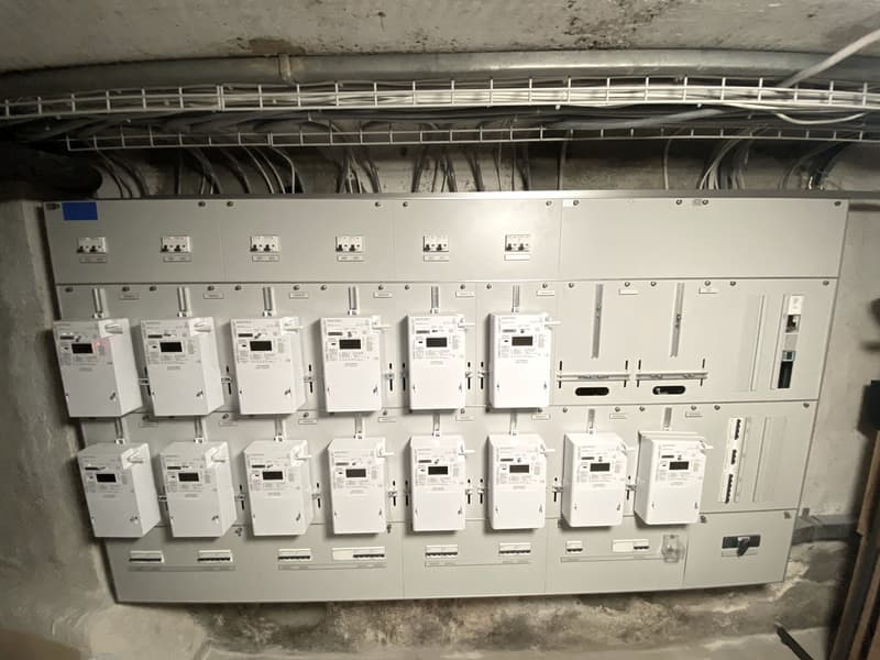 Electrical panel with multiple meters and cables