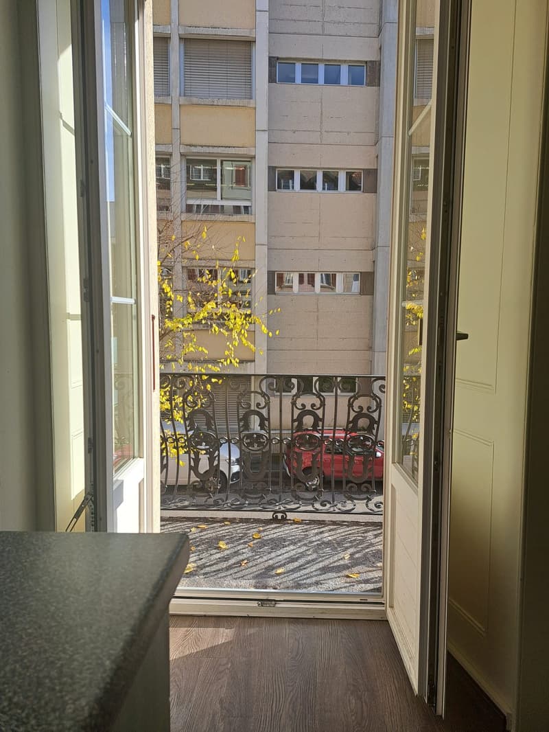 View of balcony from inside the room
