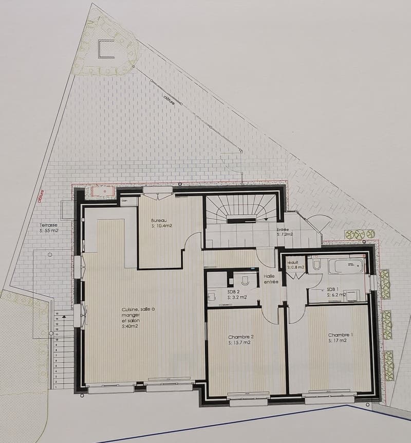 A louer - Appartement rénové de 4.5 pièces - St-Oyens (2)