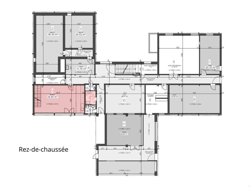 Bureau lumineux avec salle de conférence et cuisine (10)