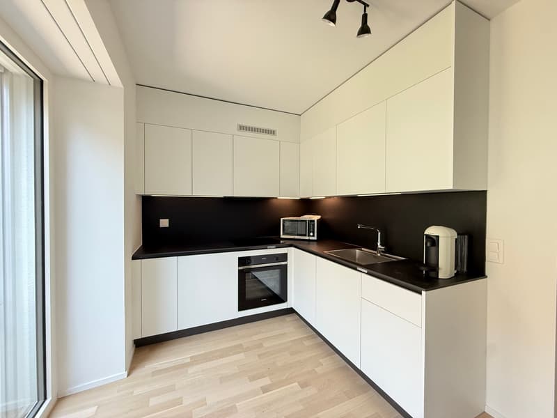 Studio meublé avec terrasse et place de parc (4)