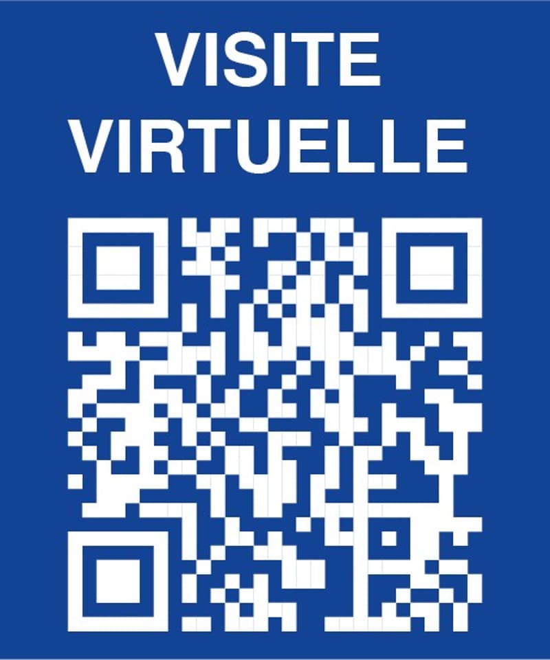 QR code with text 'Visite Virtuelle' on a blue background