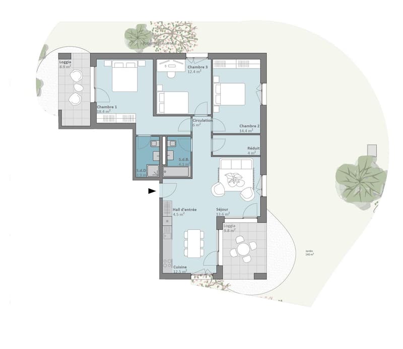PLUS QUE 5 LOTS DISPONIBLES - Prilly Buissonnière - 4,5 PIECES REZ-DE-JARDIN (7)