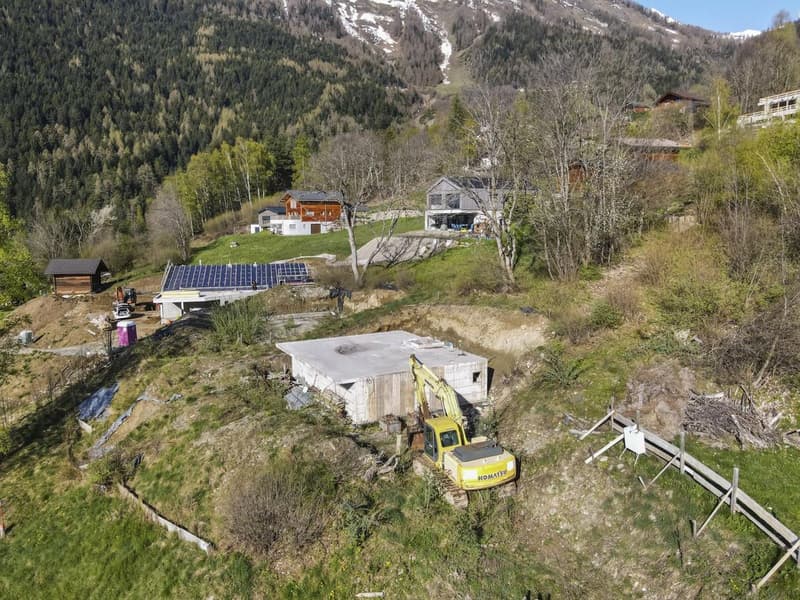 Terrain avec permis de construire, situé à Dugny 5 minutes d'Ovronnaz (3)