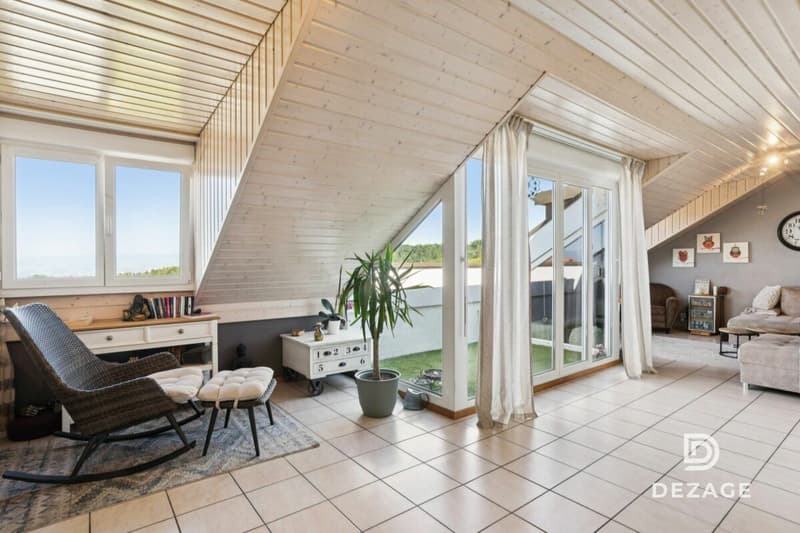 Vaste attique baigné de lumière dans un quartier familial avec vue panoramique sur le Lac (2)